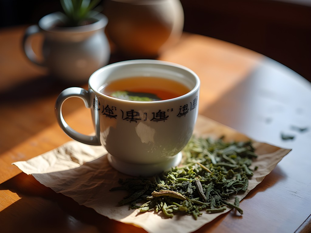Traditional coca tea being served in a hotel lobby in Cusco