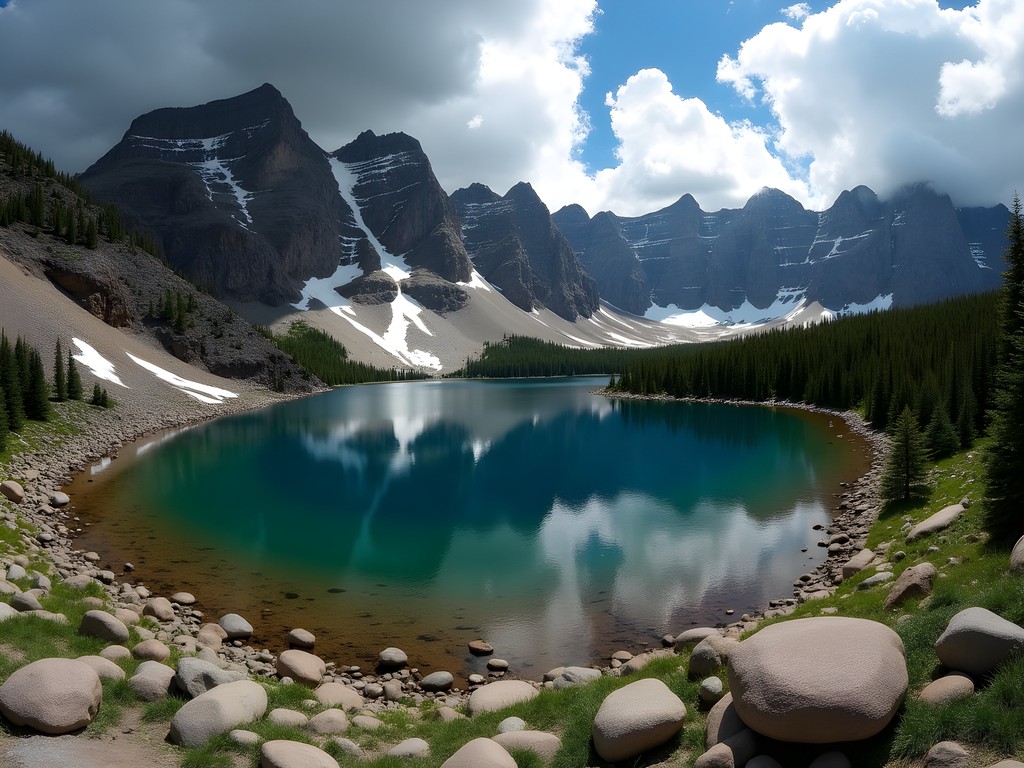 Upper Chicago Lake with dramatic mountain backdrop in Mount Evans Wilderness