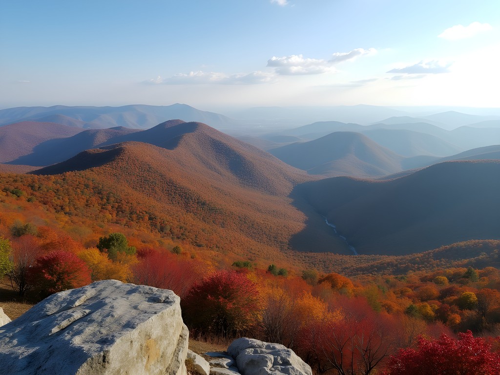 Panoramic autumn view from High Point State Park in New Jersey