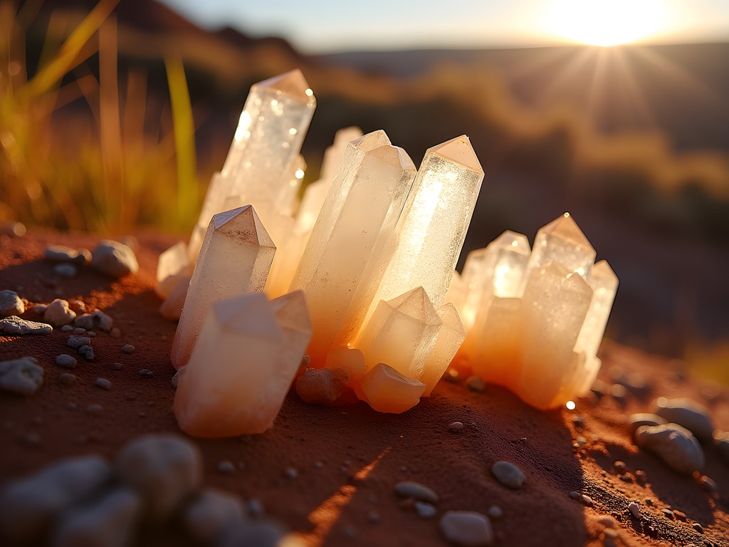 Selenite crystal formations in the Glass Mountains State Park near Enid, Oklahoma
