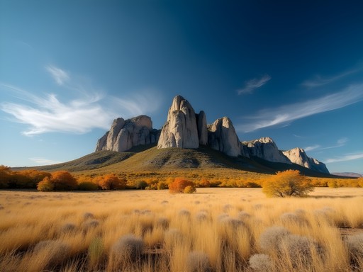 Fall colors and granite peaks at Wichita Mountains Wildlife Refuge near Enid, Oklahoma
