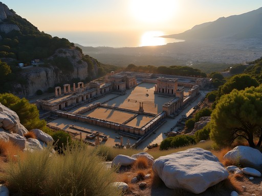 Solo traveler enjoying hidden viewpoint overlooking ancient Ephesus ruins