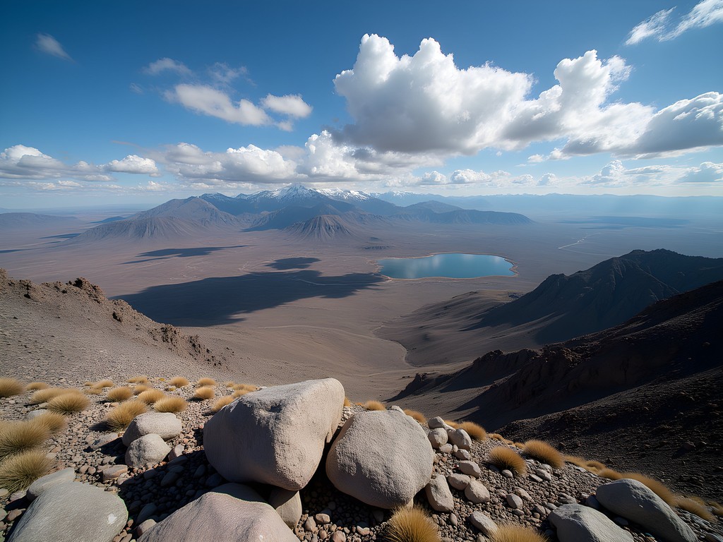 Summit view from Virginia Range showing Pyramid Lake and desert basin