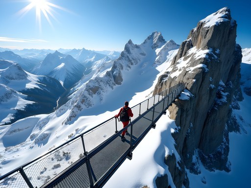 Peak Walk suspension bridge at Glacier 3000 with panoramic Alpine views