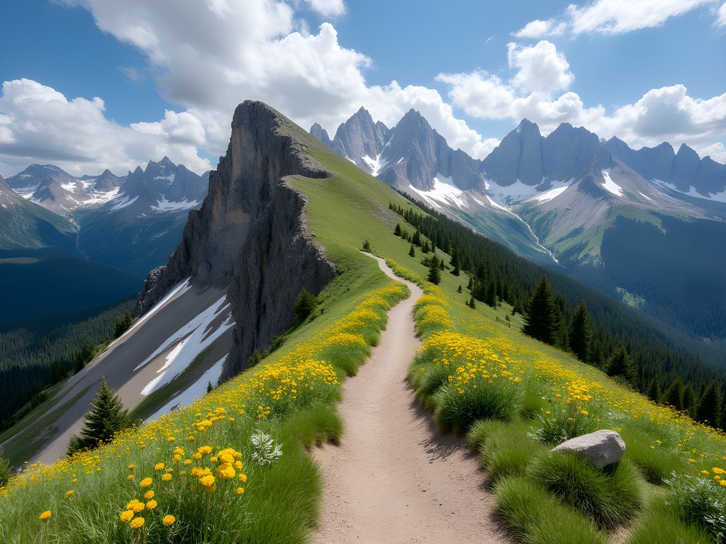 Woman hiker at Paintbrush Divide with panoramic Teton views