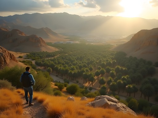 View from Sultan Mountain showing ancient Jericho and palm groves below