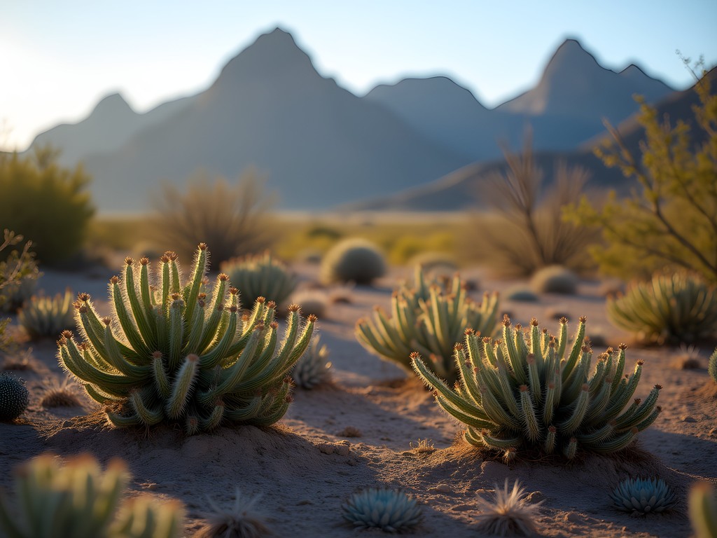 Fragile desert ecosystem with endemic plants and dramatic Organ Mountains backdrop
