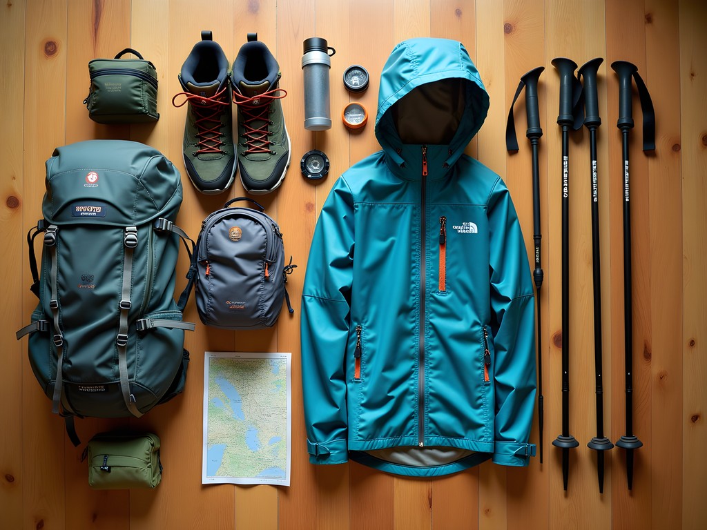 Hiking gear layout for Mount Humboldt expedition