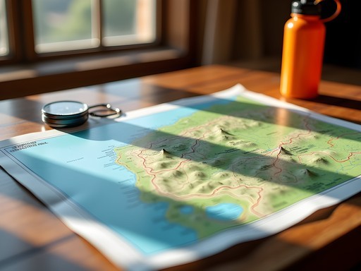 Experienced hiker comparing trail maps of Mount Longonot and Ngong Hills