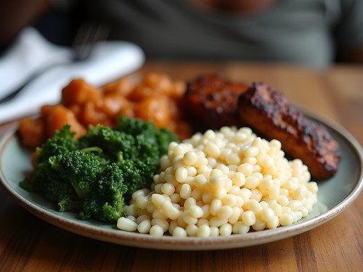Traditional Kenyan meal of ugali, sukuma wiki and nyama choma after hiking