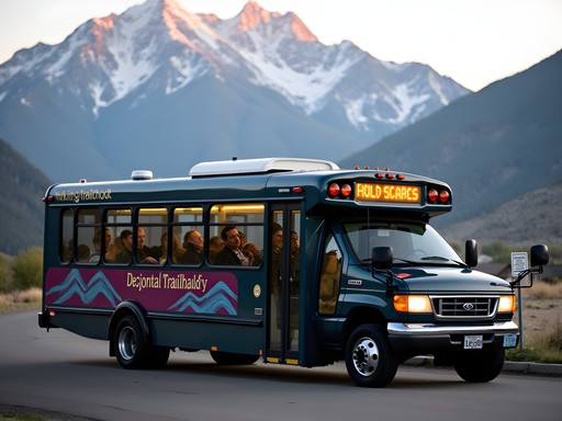 UTA bus in Ogden with Wasatch Mountains in background