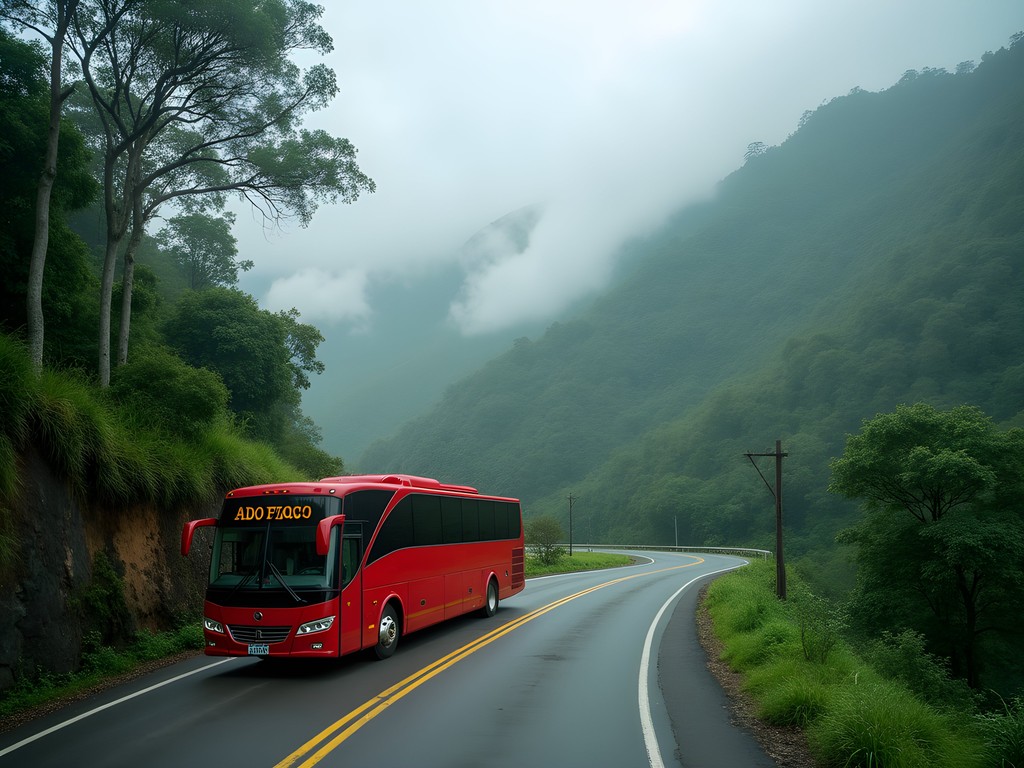 ADO bus journey through Chiapas mountains to Palenque