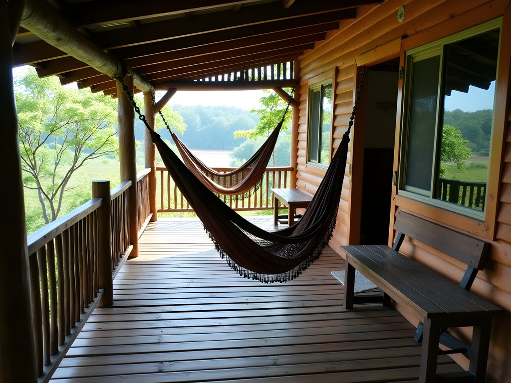 Simple but clean hostel accommodation in Rurrenabaque with hammocks and jungle view