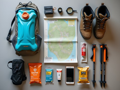 Aesthetically arranged hiking essentials for Salt Lake City mountain trails
