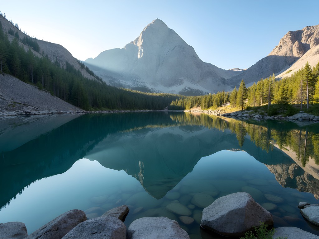 Lake Blanche reflecting Sundial Peak in Big Cottonwood Canyon, Salt Lake City
