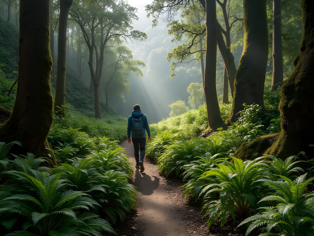 Lush cloud forest trail in Quebrada de San Lorenzo near Salta