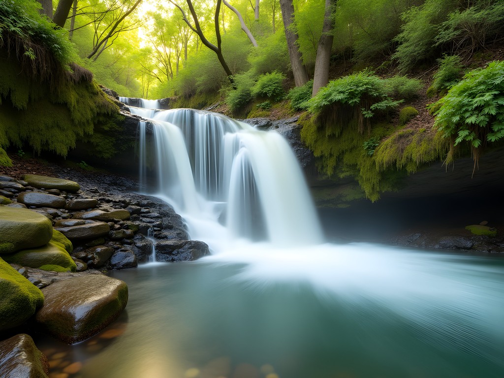 El Arrayán waterfall cascading through Andean forest near Santiago