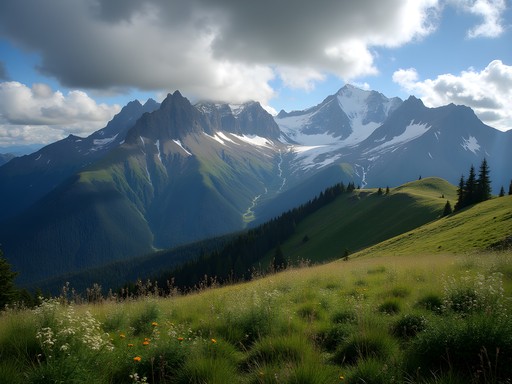 Panoramic view from Hurricane Ridge in Olympic National Park