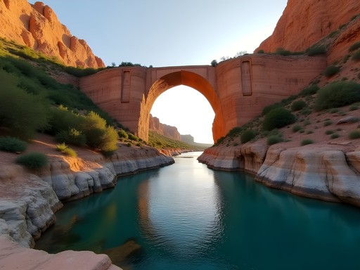 Natural rock arch known as God's Bridge in Talassemtane National Park, Morocco