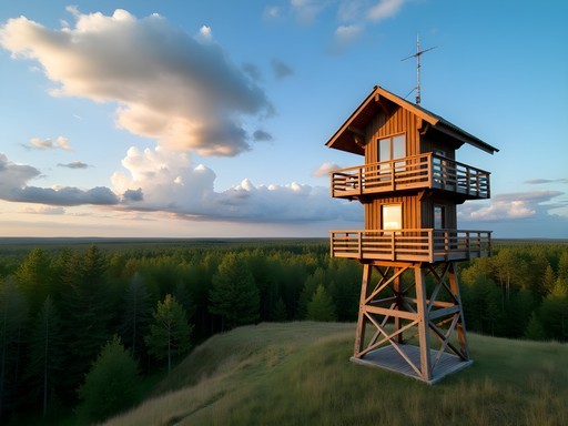 Observation tower at Suur Munamägi, Estonia's highest point with panoramic views of forests