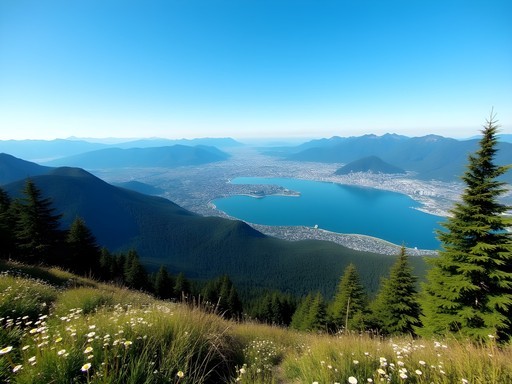 Panoramic view from Dam Mountain Trail on Grouse Mountain