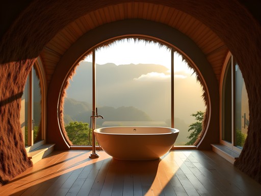 Luxury accommodation at Bisate Lodge overlooking Volcanoes National Park in Rwanda
