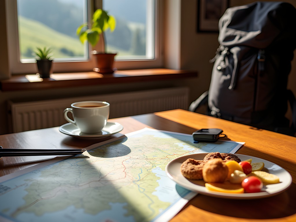 Hiking gear and map preparation for Wachau Valley trails