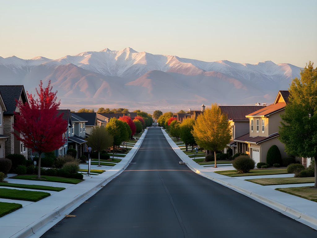West Jordan suburban landscape with Wasatch and Oquirrh Mountains backdrop
