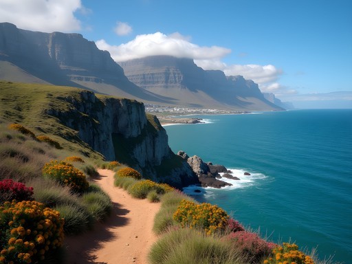 Dramatic coastal mountain view from Cape Point hiking trail
