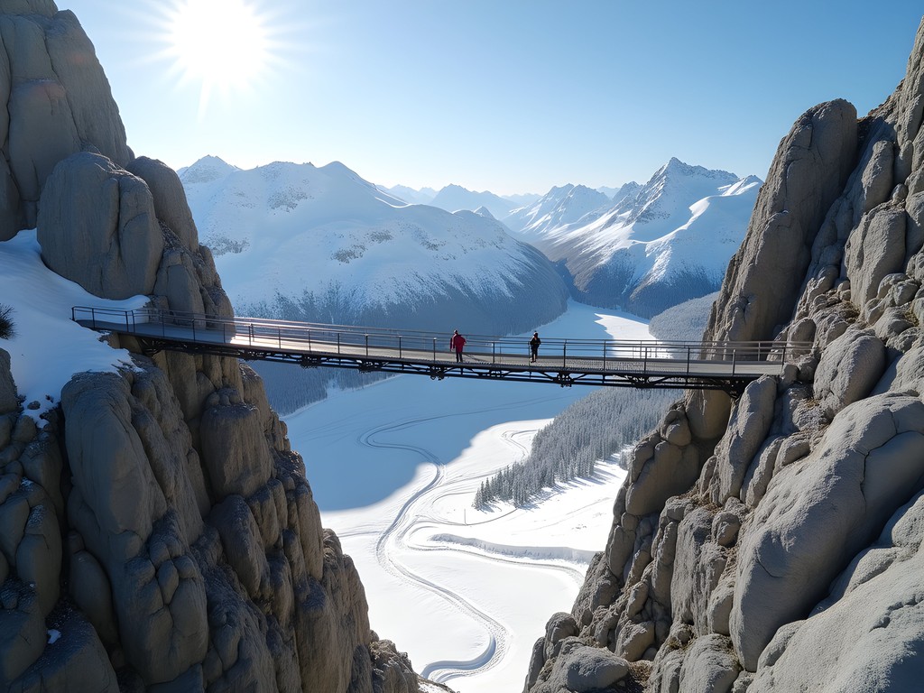 Titlis Cliff Walk suspension bridge with glacier and mountain views