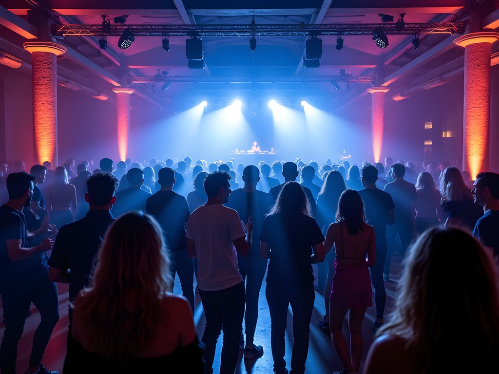 Vibrant nightclub scene at Train venue in Aarhus with lighting and crowd