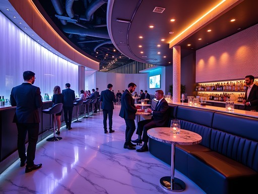 Exclusive VIP section of a luxury nightclub in Abu Dhabi with bottle service
