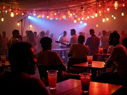 Man enjoying live music at Republic Bar in Osu, Accra