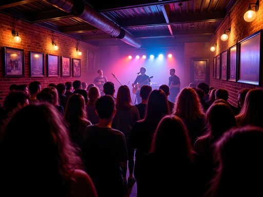 Live music performance at The Blind Pig venue in Ann Arbor with excited crowd