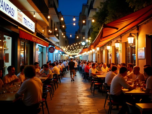 Vibrant nightlife street scene in Psiri district of Athens