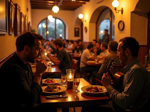 Traditional rebetiko musicians performing in an Athens taverna
