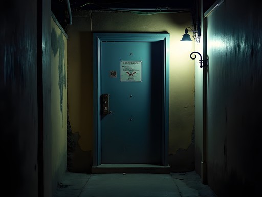 Mysterious entrance to a Bangkok speakeasy bar with subtle lighting