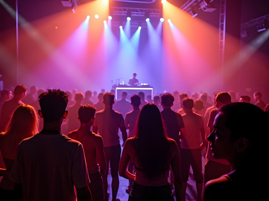 Vibrant Bangkok nightclub with colorful lighting and dancing crowd