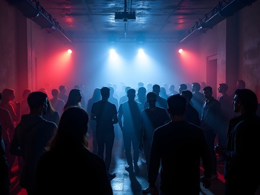 Atmospheric dance floor in a smaller Berlin underground club