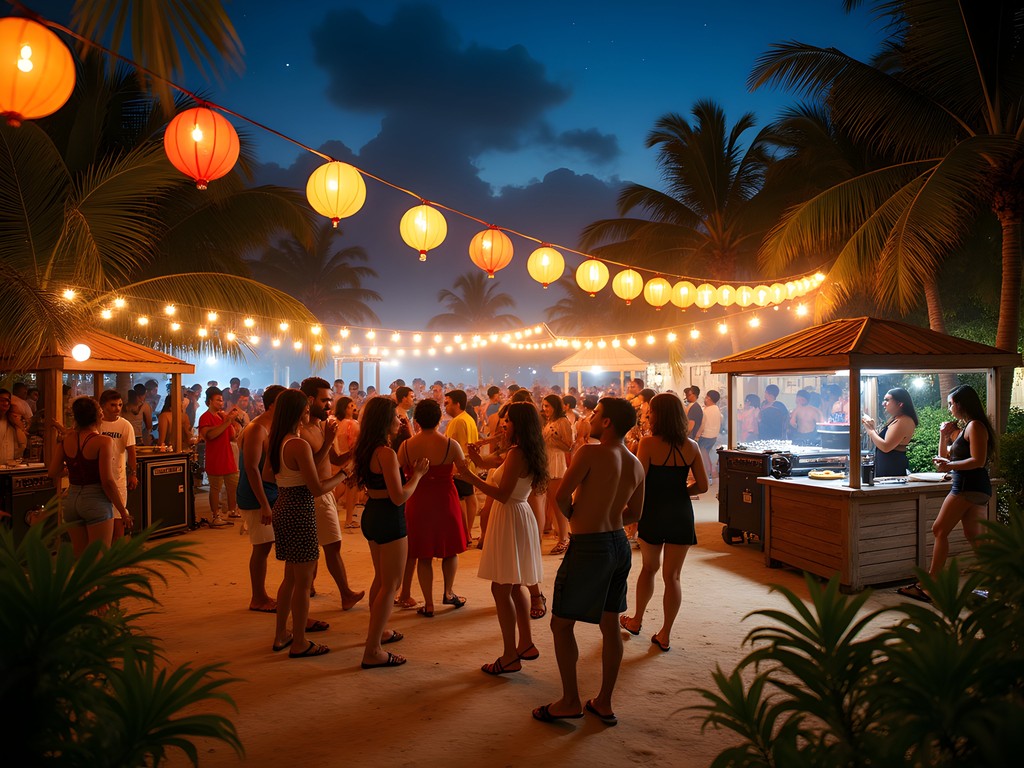 Vibrant night dancing at Starlight Square in Bisée, Saint Lucia