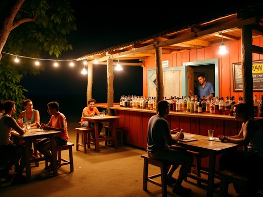 Lively night at Uncle Jonah's rum shack in Bisée, Saint Lucia