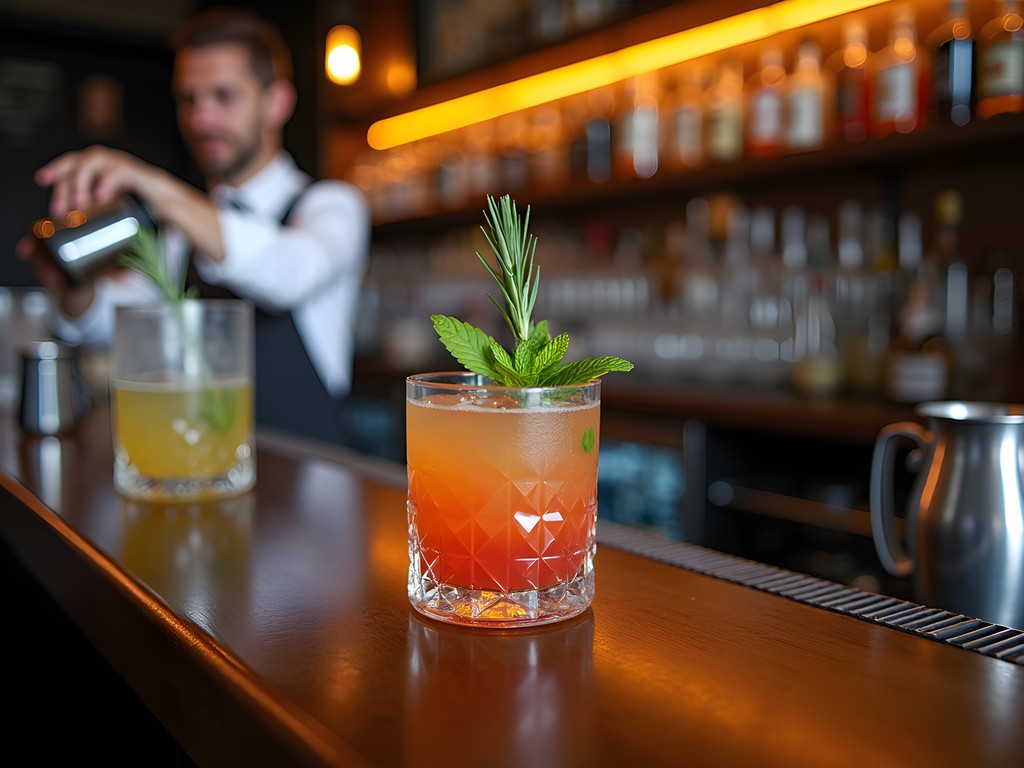 Sustainable craft cocktails being prepared at Asylum Distillery in Bridgeport