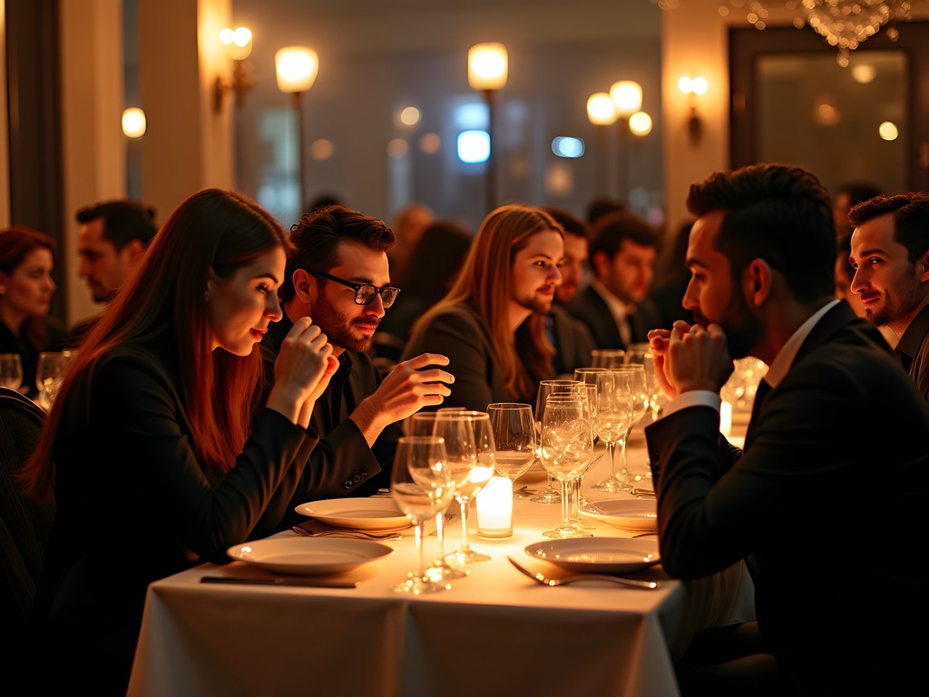 Bustling Buenos Aires restaurant filled with diners at midnight