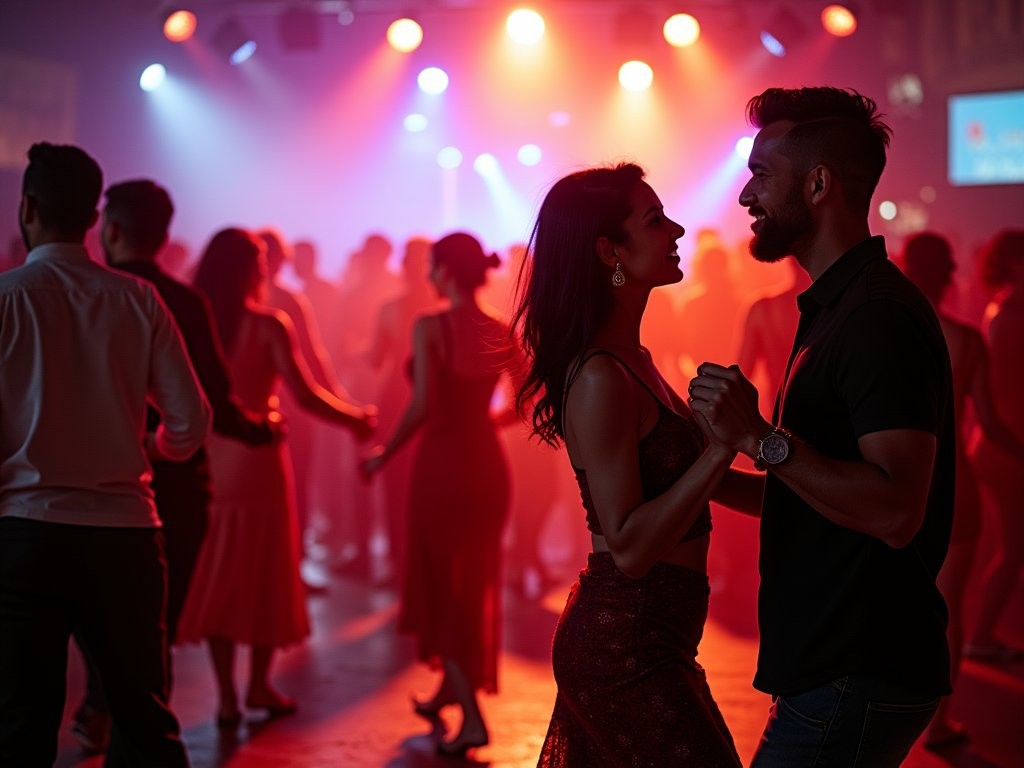 Crowded dance floor during peak hours at a popular Cali salsa club