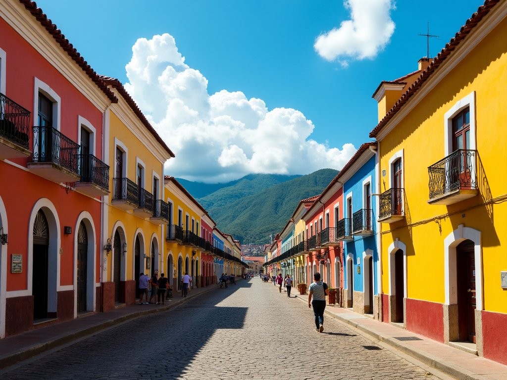 Colorful colonial architecture in San Antonio neighborhood, the ideal base for exploring Cali's nightlife