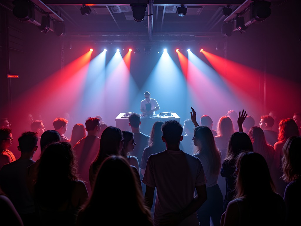 Interior of Chicago's iconic Smartbar underground club with dynamic lighting and dancing crowd