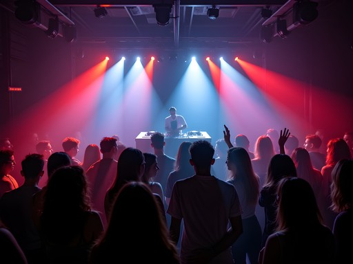 Interior of Chicago's iconic Smartbar underground club with dynamic lighting and dancing crowd