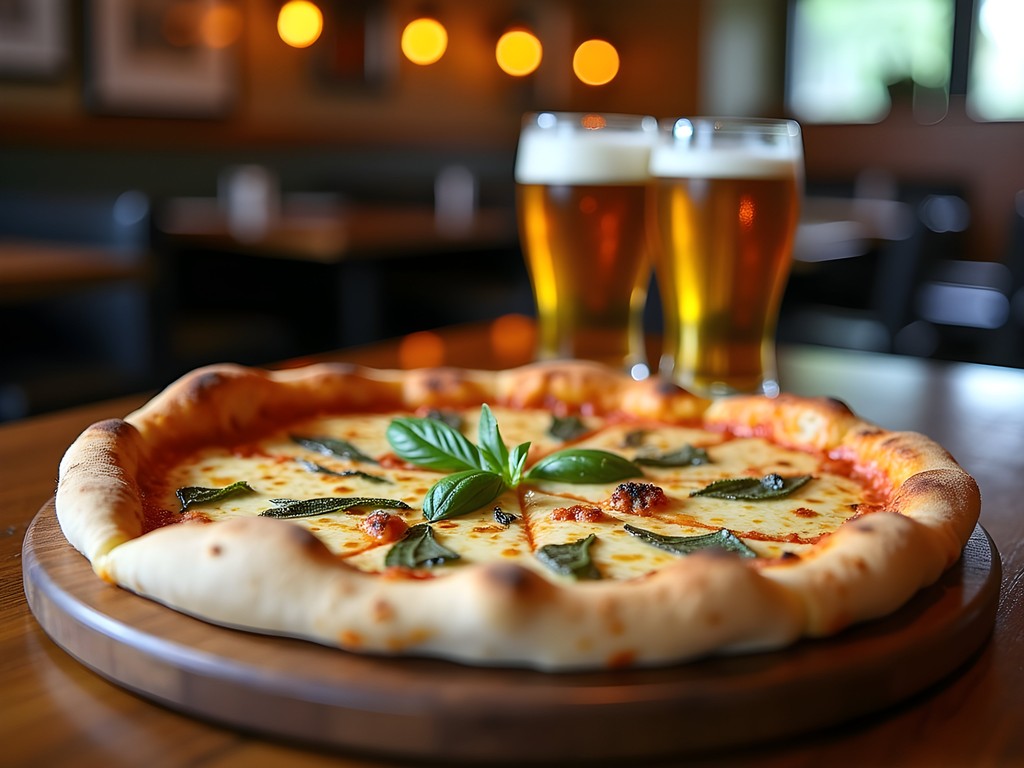 Artisan pizza at late-night restaurant in Columbia Missouri