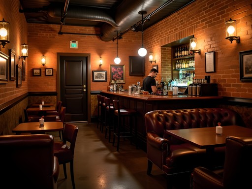 Sophisticated speakeasy cocktail bar in Fort Collins with dim lighting and craft cocktails