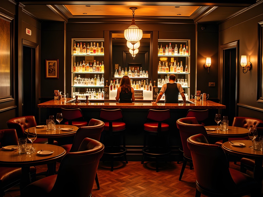 Atmospheric interior of a Fort Lauderdale speakeasy with vintage decor and craft cocktail preparation